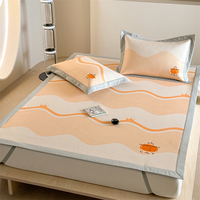 91家纺网 家纺一手货源 找家纺 （总）Sweet dreams甜梦 2025新款母婴级7A抗菌养生冰藤席席子凉席-影棚2床席款