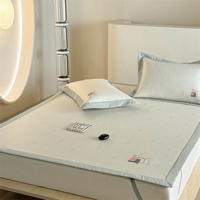 91家纺网 家纺一手货源 找家纺 Sweet dreams甜梦 2025新款母婴级7A抗菌养生冰藤席席子凉席-影棚2床席款 波点小象