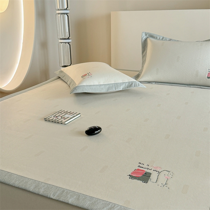 91家纺网 家纺一手货源 找家纺 Sweet dreams甜梦 2025新款母婴级7A抗菌养生冰藤席席子凉席-影棚2床席款 波点小象