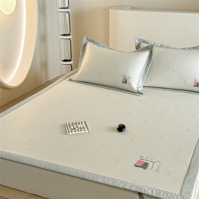 91家纺网 家纺一手货源 找家纺 Sweet dreams甜梦 2025新款母婴级7A抗菌养生冰藤席席子凉席-影棚2床席款 波点小象