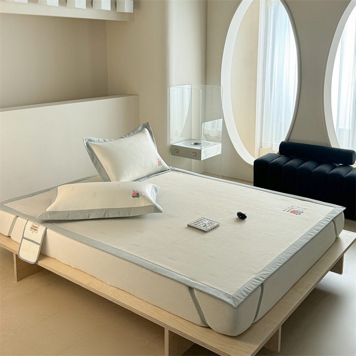 91家纺网 家纺一手货源 找家纺 Sweet dreams甜梦 2025新款母婴级7A抗菌养生冰藤席席子凉席-影棚2床席款 波点小象