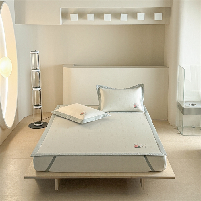 91家纺网 家纺一手货源 找家纺 Sweet dreams甜梦 2025新款母婴级7A抗菌养生冰藤席席子凉席-影棚2床席款 波点小象