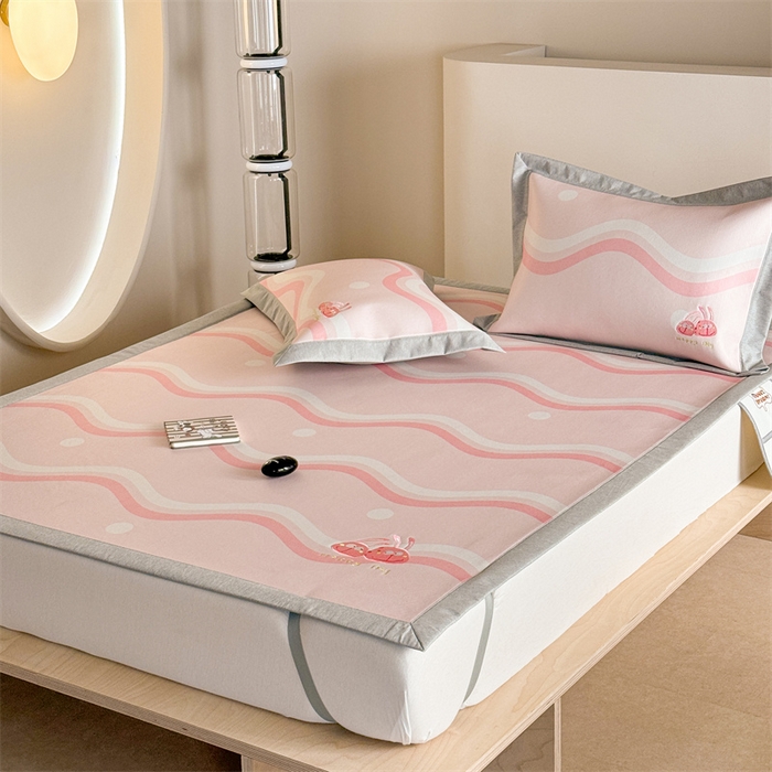 91家纺网 家纺一手货源 找家纺 Sweet dreams甜梦 2025新款母婴级7A抗菌养生冰藤席席子凉席-影棚2床席款 波浪调皮兔