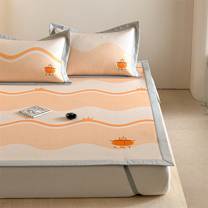 91家纺网 家纺一手货源 找家纺 Sweet dreams甜梦 2025新款母婴级7A抗菌养生冰藤席席子凉席-影棚2床席款 皇冠橘子猫