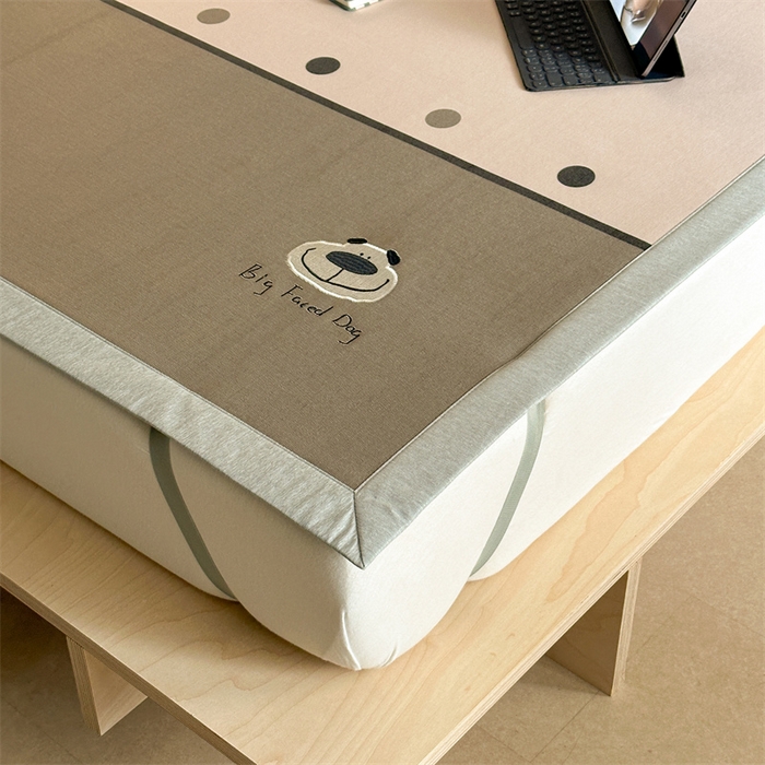 91家纺网 家纺一手货源 找家纺 Sweet dreams甜梦 2025新款母婴级7A抗菌养生冰藤席席子凉席-影棚2床席款 可爱狗狗