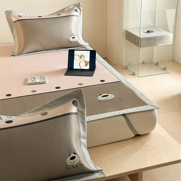 91家纺网 家纺一手货源 找家纺 Sweet dreams甜梦 2025新款母婴级7A抗菌养生冰藤席席子凉席-影棚2床席款 可爱狗狗