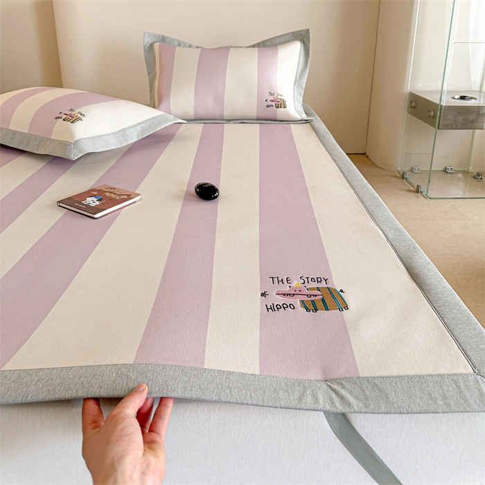 Sweet dreams甜梦 2025新款母婴级7A抗菌养生冰藤席席子凉席-影棚2床席款 紫色小河马