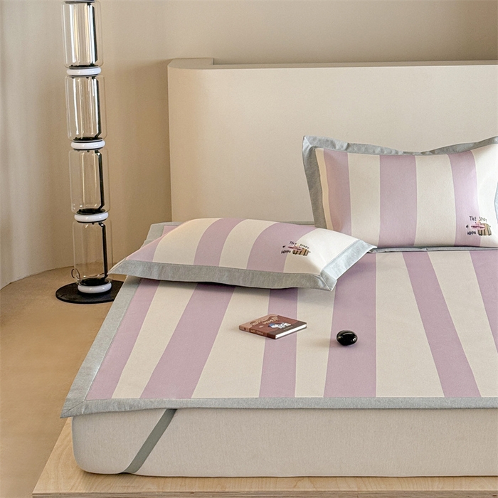 91家纺网 家纺一手货源 找家纺 Sweet dreams甜梦 2025新款母婴级7A抗菌养生冰藤席席子凉席-影棚2床席款 紫色小河马