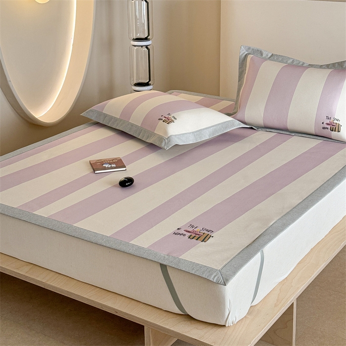 91家纺网 家纺一手货源 找家纺 Sweet dreams甜梦 2025新款母婴级7A抗菌养生冰藤席席子凉席-影棚2床席款 紫色小河马