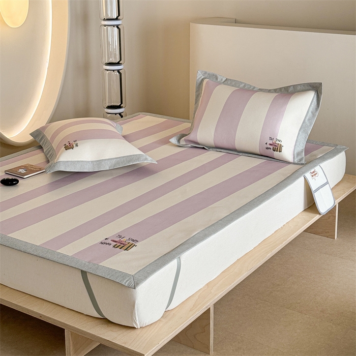 91家纺网 家纺一手货源 找家纺 Sweet dreams甜梦 2025新款母婴级7A抗菌养生冰藤席席子凉席-影棚2床席款 紫色小河马