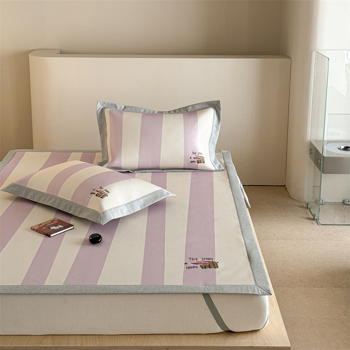 91家纺网 家纺一手货源 找家纺 Sweet dreams甜梦 2025新款母婴级7A抗菌养生冰藤席席子凉席-影棚2床席款 紫色小河马