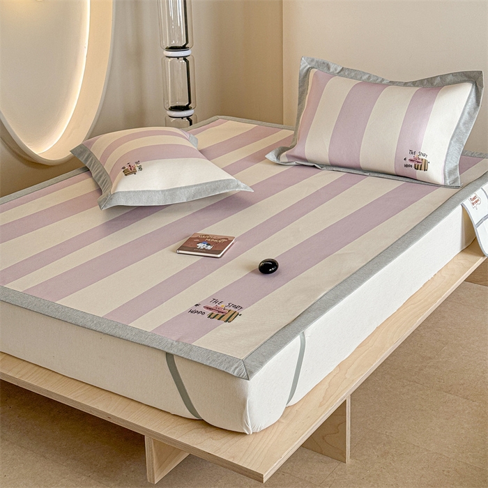 91家纺网 家纺一手货源 找家纺 Sweet dreams甜梦 2025新款母婴级7A抗菌养生冰藤席席子凉席-影棚2床席款 紫色小河马