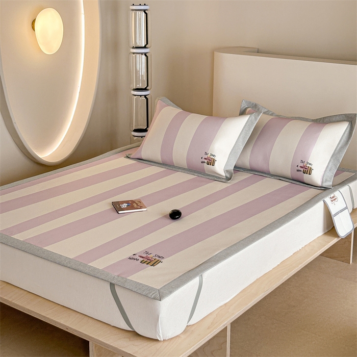 91家纺网 家纺一手货源 找家纺 Sweet dreams甜梦 2025新款母婴级7A抗菌养生冰藤席席子凉席-影棚2床席款 紫色小河马