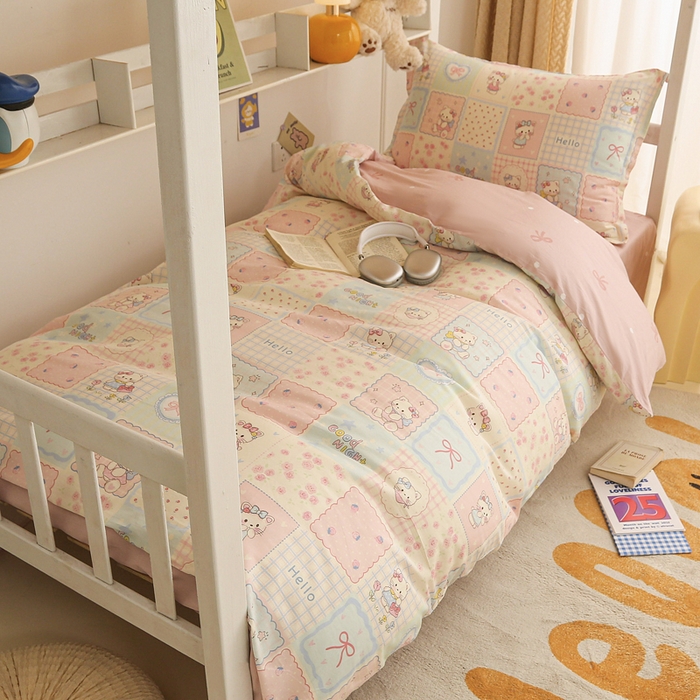 91家纺网 家纺一手货源 找家纺 天之爱 2025新款全棉纯棉印花三件套学生六件套 小确幸