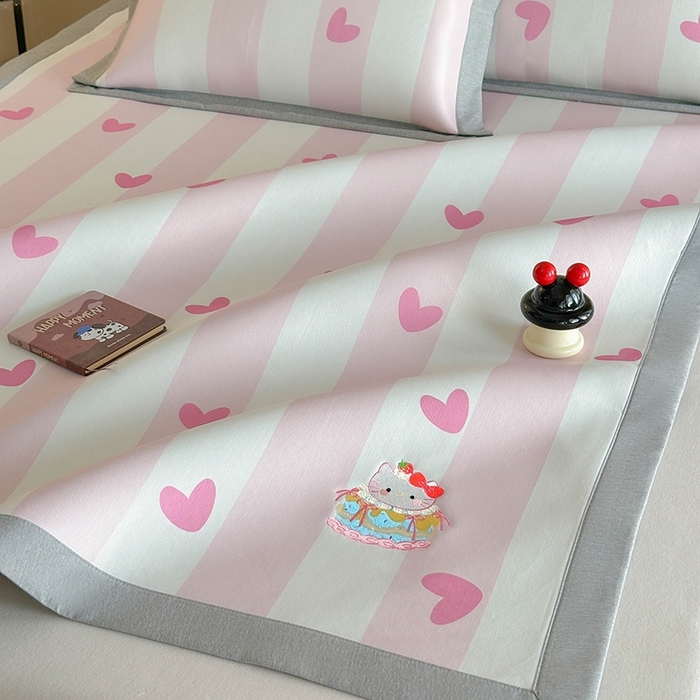 91家纺网 家纺一手货源 找家纺 Sweet dreams甜梦 2025新款母婴级7A抗菌养生冰藤席席子凉席-影棚2床席款 蛋糕猫猫