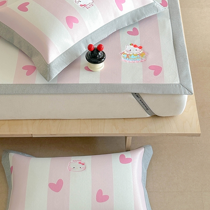 91家纺网 家纺一手货源 找家纺 Sweet dreams甜梦 2025新款母婴级7A抗菌养生冰藤席席子凉席-影棚2床席款 蛋糕猫猫