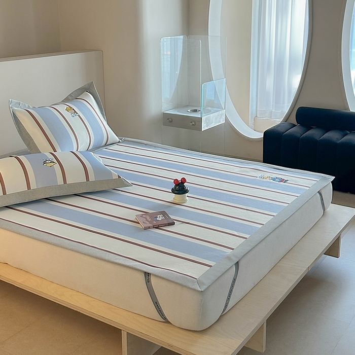 91家纺网 家纺一手货源 找家纺 Sweet dreams甜梦 2025新款母婴级7A抗菌养生冰藤席席子凉席-影棚2床席款 酷酷熊