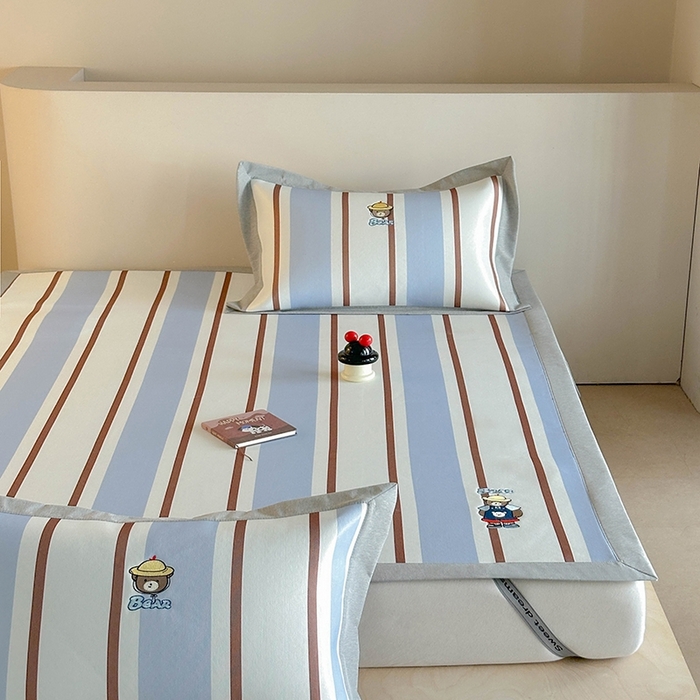 91家纺网 家纺一手货源 找家纺 Sweet dreams甜梦 2025新款母婴级7A抗菌养生冰藤席席子凉席-影棚2床席款 酷酷熊