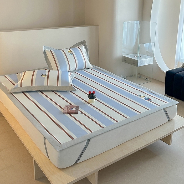 91家纺网 家纺一手货源 找家纺 Sweet dreams甜梦 2025新款母婴级7A抗菌养生冰藤席席子凉席-影棚2床席款 酷酷熊