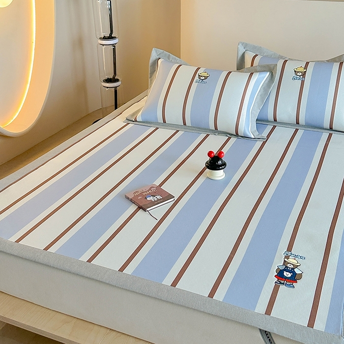 91家纺网 家纺一手货源 找家纺 Sweet dreams甜梦 2025新款母婴级7A抗菌养生冰藤席席子凉席-影棚2床席款 酷酷熊