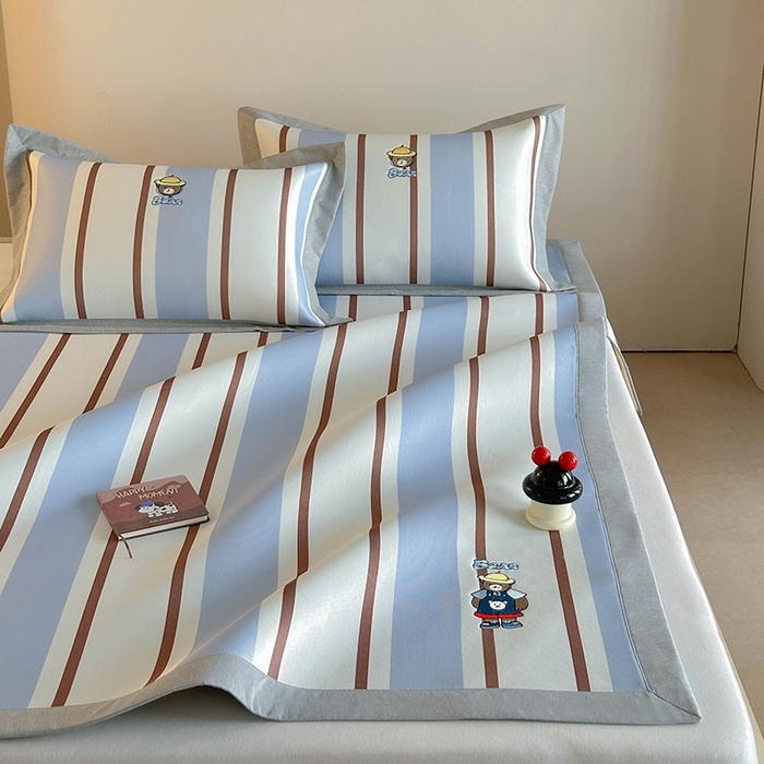 91家纺网 家纺一手货源 找家纺 Sweet dreams甜梦 2025新款母婴级7A抗菌养生冰藤席席子凉席-影棚2床席款 酷酷熊