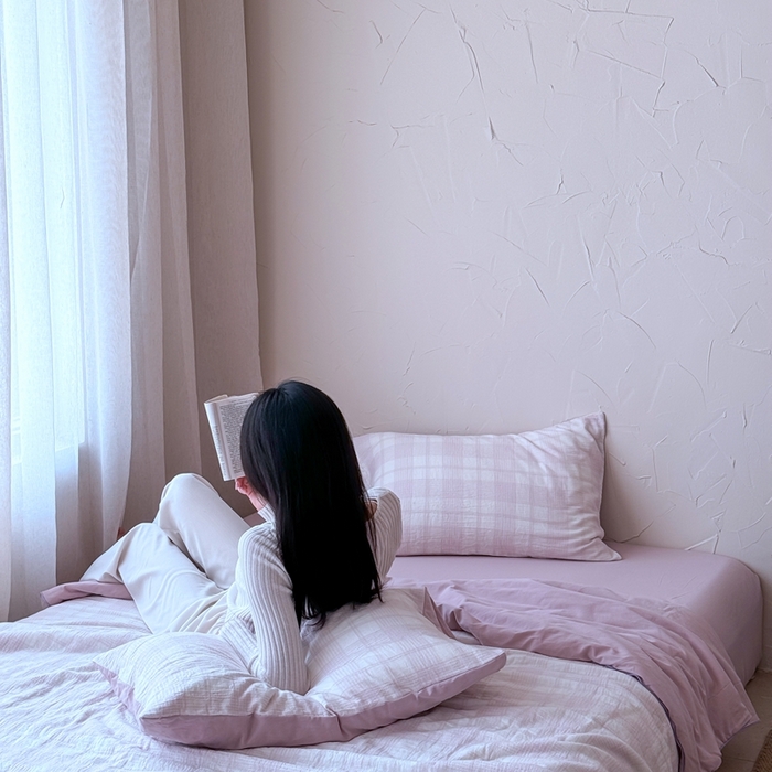 91家纺网 家纺一手货源 找家纺 山舍家居 2025春夏新款全棉提花时屿时空夏被夏凉被空调被夏被四件套 时屿时空-粉紫