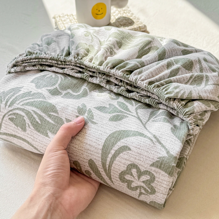 91家纺网 家纺一手货源 找家纺 （总）韩巢家纺 2025新款全棉纯棉田园小清新花卉老粗布席子凉席夏季凉席席子床笠款床套