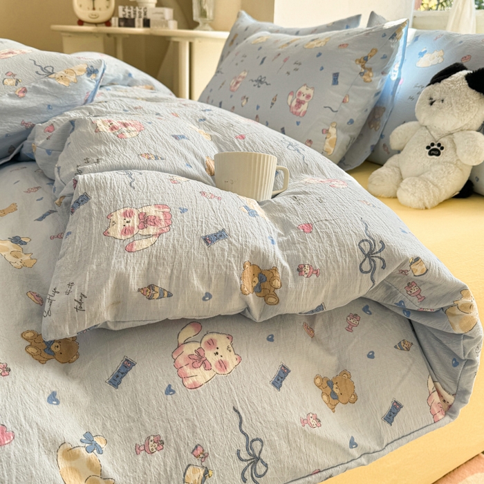 91家纺网 家纺一手货源 找家纺 （总）韩巢家纺 2025新款云感提花双层纱单被套被套单件单品被套-（提供卖家秀）