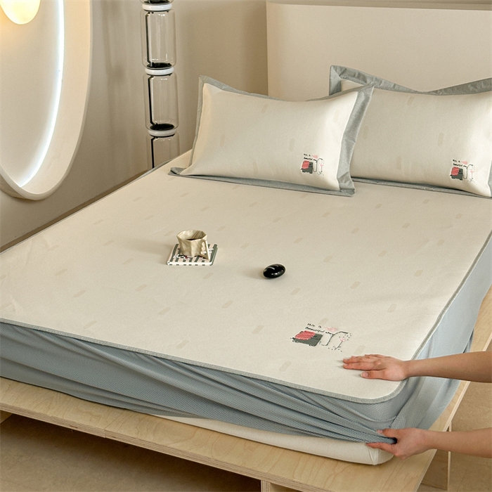 91家纺网 家纺一手货源 找家纺 （总）Sweet dreams甜梦 2025新款母婴级7A抗菌养生冰藤席席子凉席-影棚2床笠款