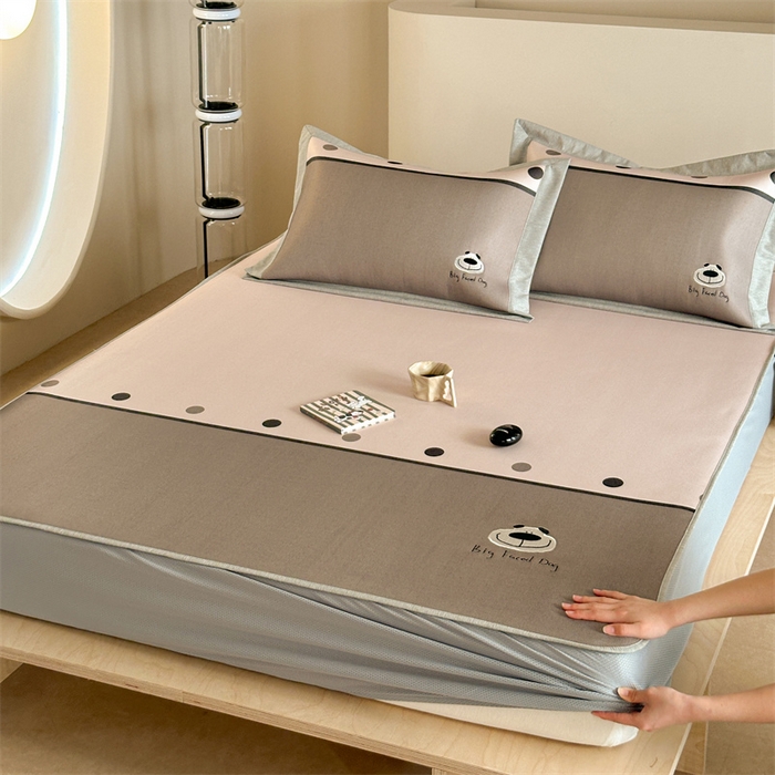 91家纺网 家纺一手货源 找家纺 （总）Sweet dreams甜梦 2025新款母婴级7A抗菌养生冰藤席席子凉席-影棚2床笠款