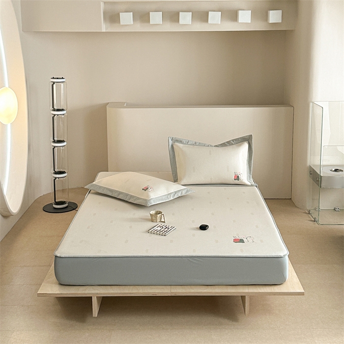 91家纺网 家纺一手货源 找家纺 Sweet dreams甜梦 2025新款母婴级7A抗菌养生冰藤席席子凉席-影棚2床笠款 波点小象