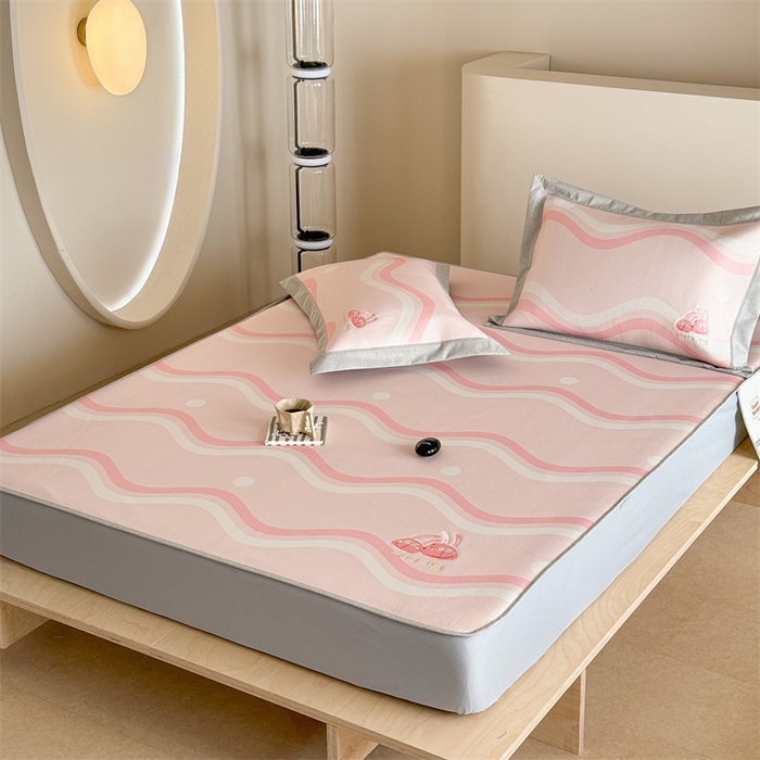 91家纺网 家纺一手货源 找家纺 Sweet dreams甜梦 2025新款母婴级7A抗菌养生冰藤席席子凉席-影棚2床笠款 波浪调皮兔