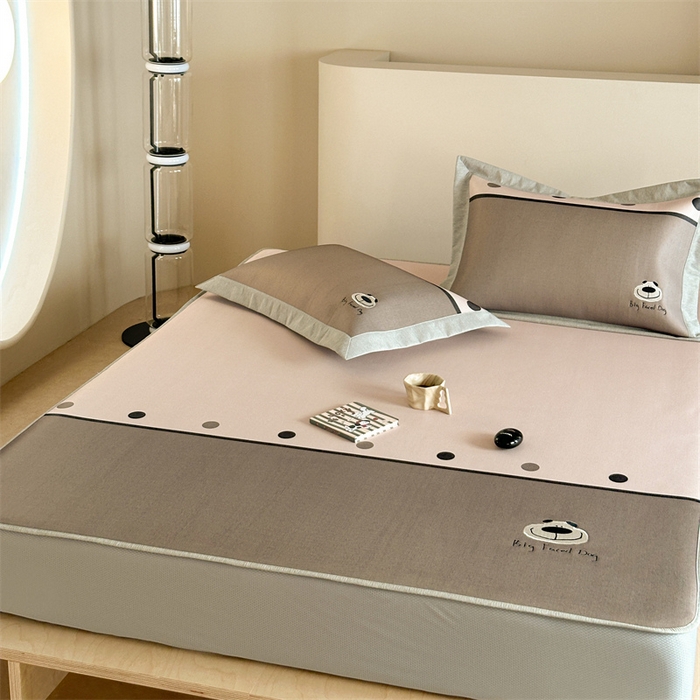 91家纺网 家纺一手货源 找家纺 Sweet dreams甜梦 2025新款母婴级7A抗菌养生冰藤席席子凉席-影棚2床笠款 可爱狗狗