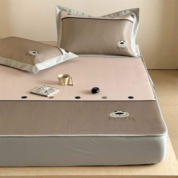 91家纺网 家纺一手货源 找家纺 Sweet dreams甜梦 2025新款母婴级7A抗菌养生冰藤席席子凉席-影棚2床笠款 可爱狗狗