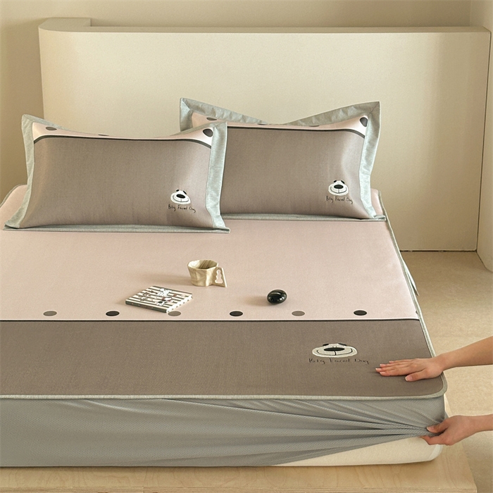 91家纺网 家纺一手货源 找家纺 Sweet dreams甜梦 2025新款母婴级7A抗菌养生冰藤席席子凉席-影棚2床笠款 可爱狗狗