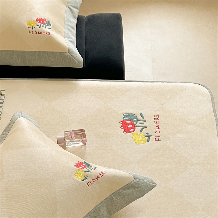 91家纺网 家纺一手货源 找家纺 Sweet dreams甜梦 2025新款母婴级7A抗菌养生冰藤席席子凉席-影棚2床笠款 菱格小花朵