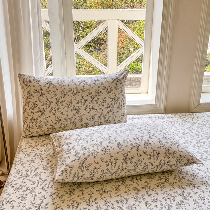 91家纺网 家纺一手货源 找家纺 韩巢家纺 2025新款全棉纯棉田园小清新花卉老粗布席子凉席夏季凉席席子床笠款床套 繁花