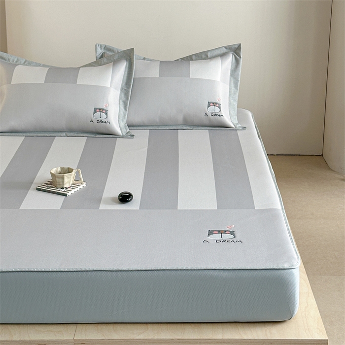 91家纺网 家纺一手货源 找家纺 Sweet dreams甜梦 2025新款母婴级7A抗菌养生冰藤席席子凉席-影棚2床笠款 美梦熊