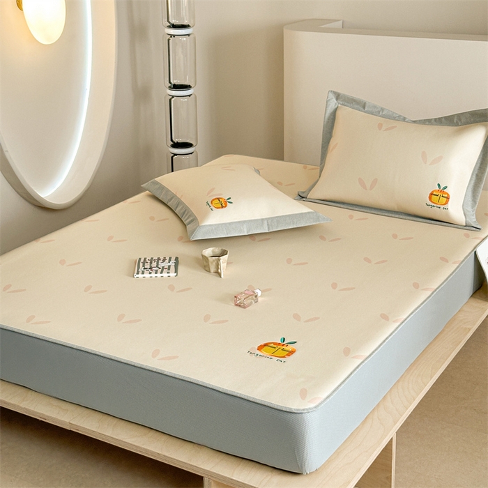 91家纺网 家纺一手货源 找家纺 Sweet dreams甜梦 2025新款母婴级7A抗菌养生冰藤席席子凉席-影棚2床笠款 小草毛毛