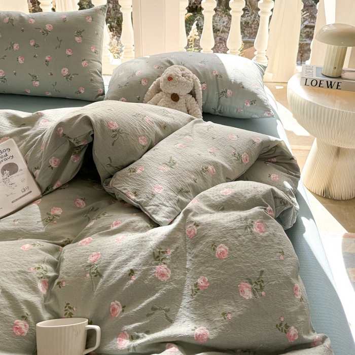 91家纺网 家纺一手货源 找家纺 韩巢家纺 2025新款云感提花双层纱单被套被套单件单品被套-（提供卖家秀） 半生倾慕