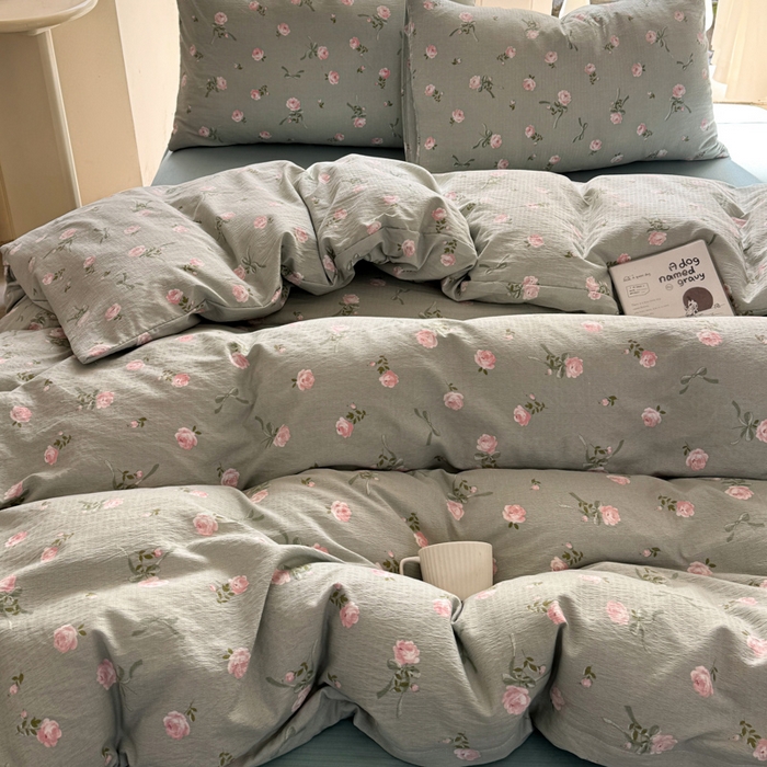 91家纺网 家纺一手货源 找家纺 韩巢家纺 2025新款云感提花双层纱单被套被套单件单品被套-（提供卖家秀） 半生倾慕