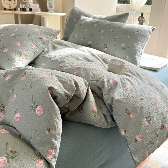 91家纺网 家纺一手货源 找家纺 韩巢家纺 2025新款云感提花双层纱单被套被套单件单品被套-（提供卖家秀） 半生倾慕