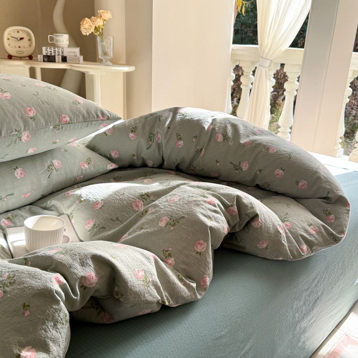 91家纺网 家纺一手货源 找家纺 韩巢家纺 2025新款云感提花双层纱单被套被套单件单品被套-（提供卖家秀） 半生倾慕