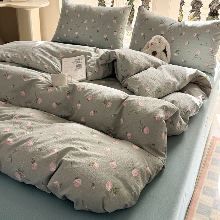 91家纺网 家纺一手货源 找家纺 韩巢家纺 2025新款云感提花双层纱单被套被套单件单品被套-（提供卖家秀） 半生倾慕