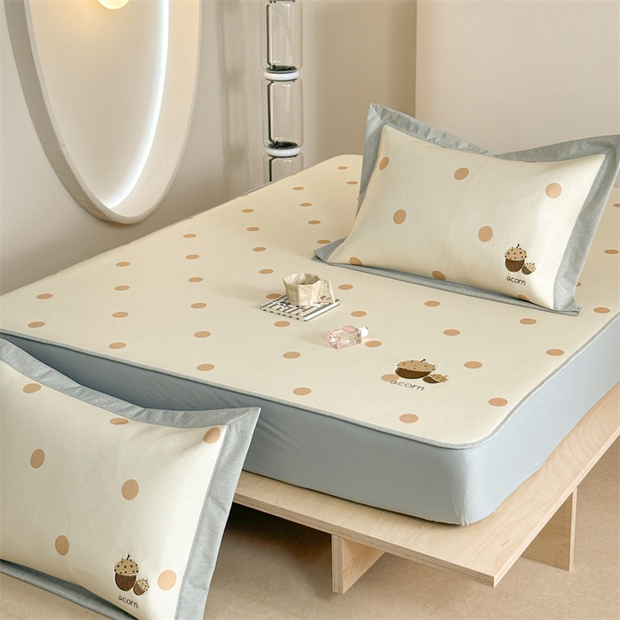 91家纺网 家纺一手货源 找家纺 Sweet dreams甜梦 2025新款母婴级7A抗菌养生冰藤席席子凉席-影棚2床笠款 小橡子