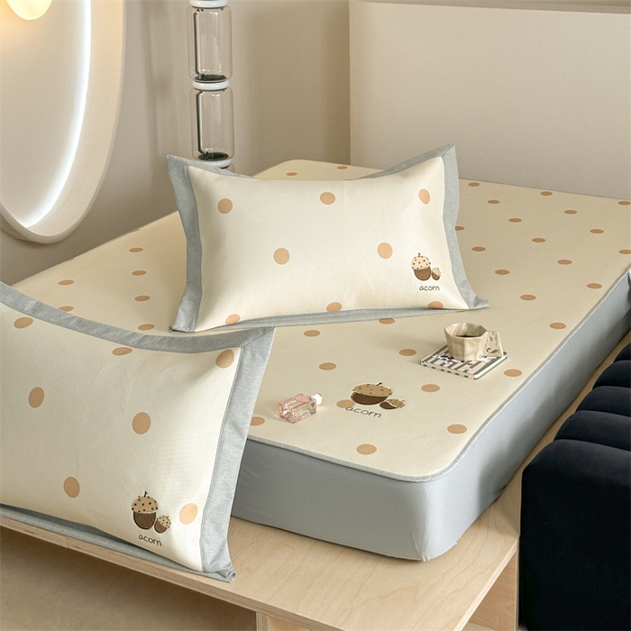 91家纺网 家纺一手货源 找家纺 Sweet dreams甜梦 2025新款母婴级7A抗菌养生冰藤席席子凉席-影棚2床笠款 小橡子