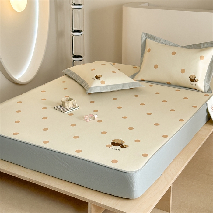 91家纺网 家纺一手货源 找家纺 Sweet dreams甜梦 2025新款母婴级7A抗菌养生冰藤席席子凉席-影棚2床笠款 小橡子