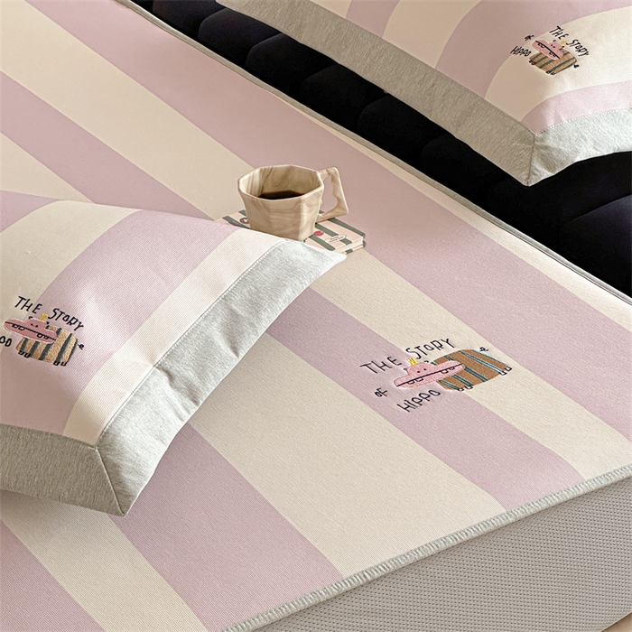 91家纺网 家纺一手货源 找家纺 Sweet dreams甜梦 2025新款母婴级7A抗菌养生冰藤席席子凉席-影棚2床笠款 紫色小河马