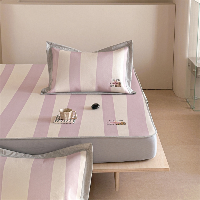 91家纺网 家纺一手货源 找家纺 Sweet dreams甜梦 2025新款母婴级7A抗菌养生冰藤席席子凉席-影棚2床笠款 紫色小河马