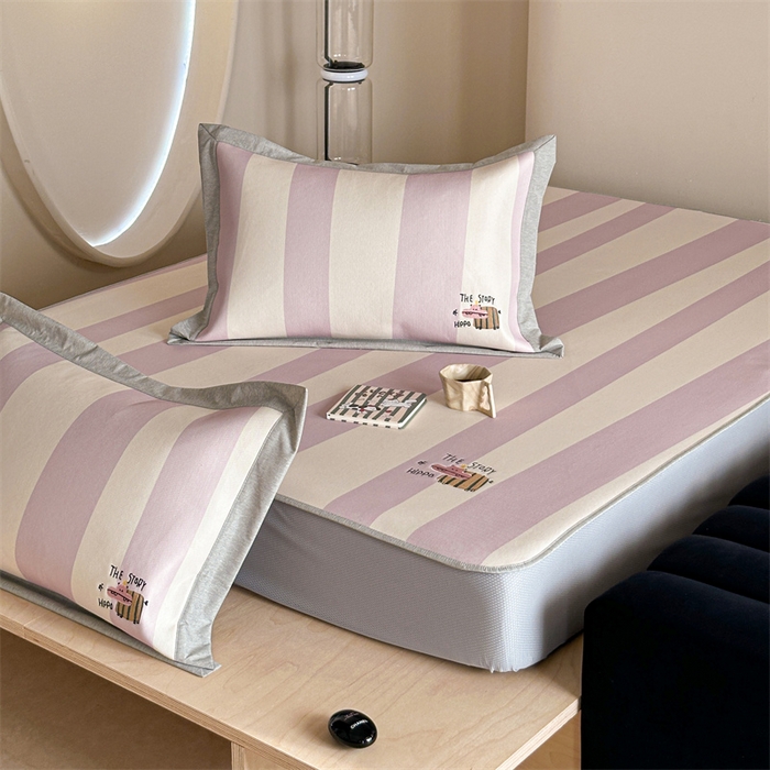 91家纺网 家纺一手货源 找家纺 Sweet dreams甜梦 2025新款母婴级7A抗菌养生冰藤席席子凉席-影棚2床笠款 紫色小河马